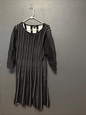 Metaphor Black and White Patterned Midi Dress